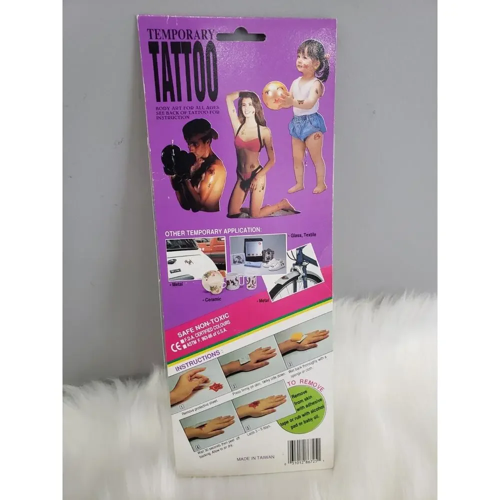 NEW‎ Vintage Halloween Temporary Tattoos Witch Black Cat RETRO party gift decor